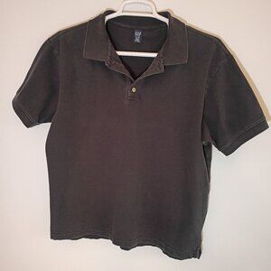Shirt, Polo, Short, Gap, Black, XL